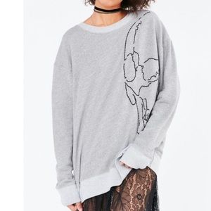 skull grey-urban outfitters-xs -oversized